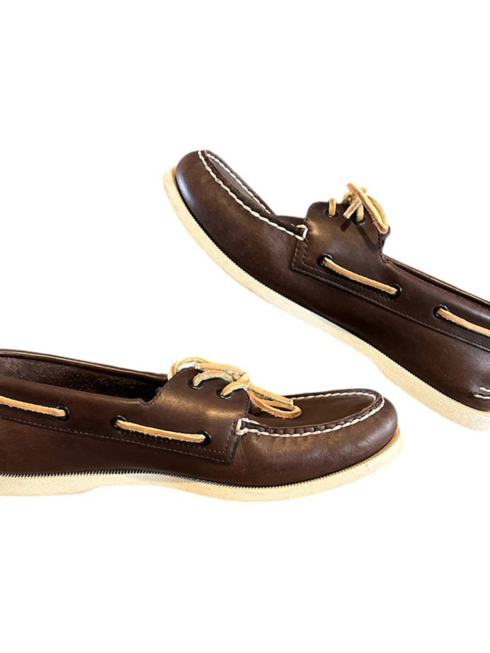 Sperry  Mens Leather Brown Top-Sider Authentic Original 2-Eye Boat Shoe 9.5 W